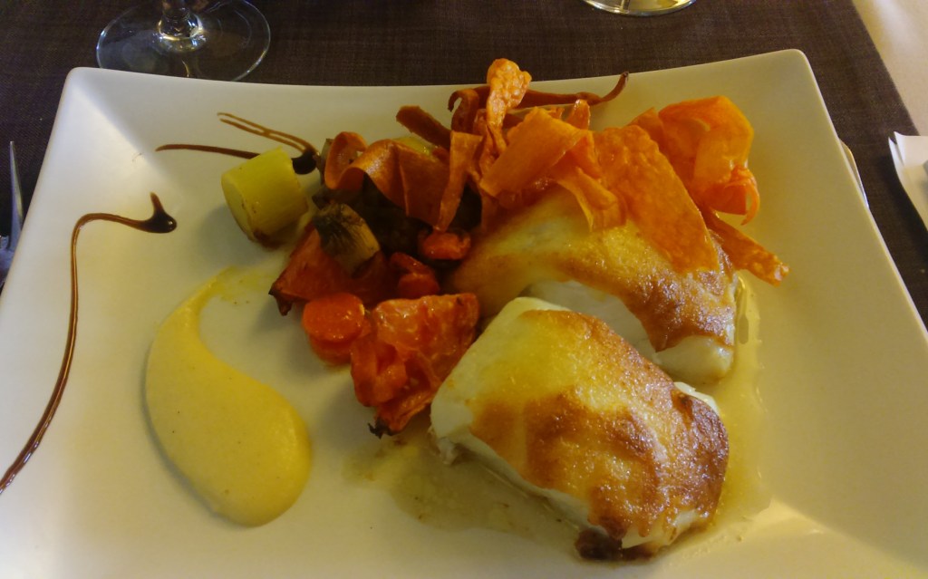 Bacalao con su muselina, Casa Pardina. Alquezar