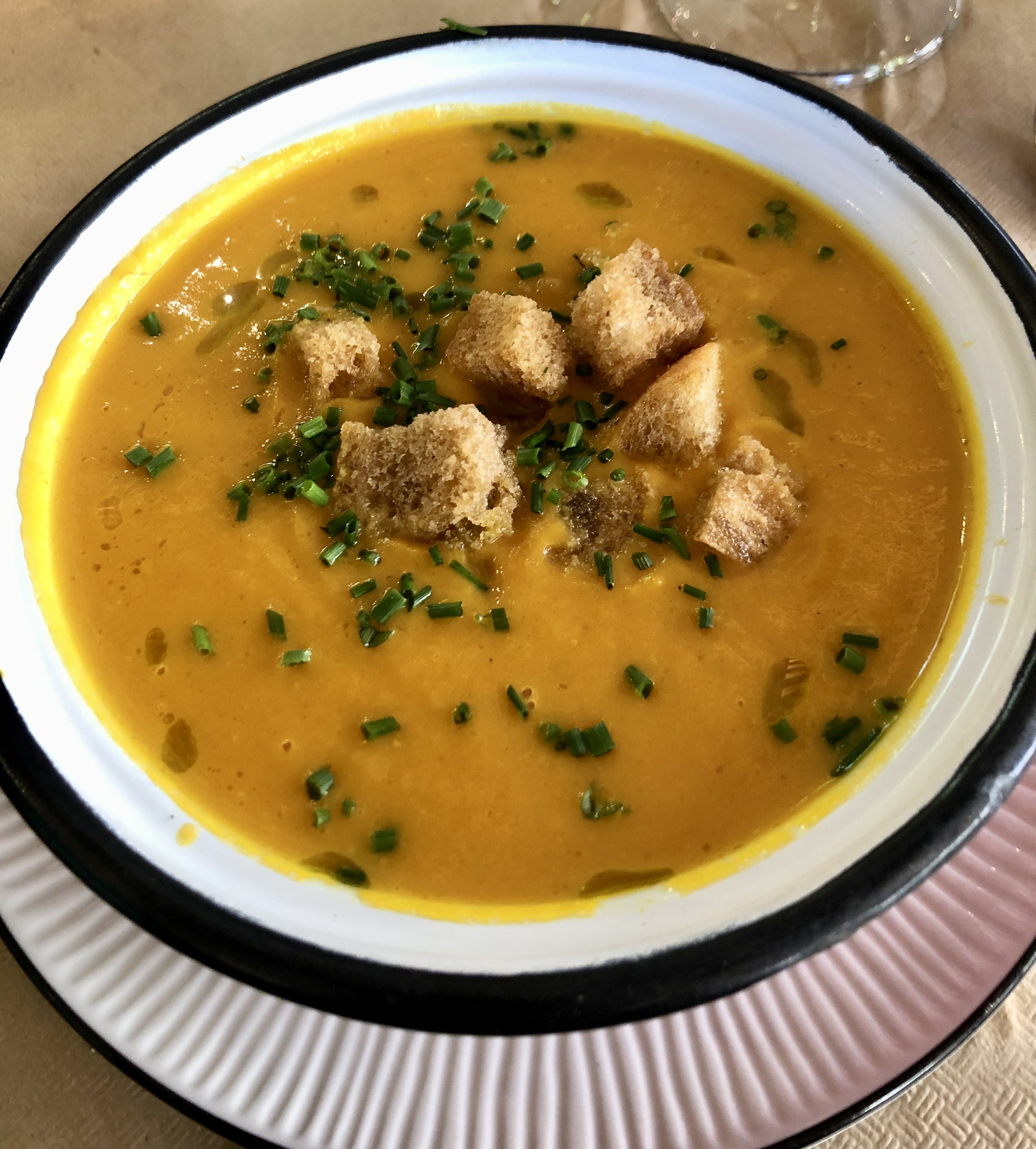 Crema de calabaza, Restaurante Divino tinto