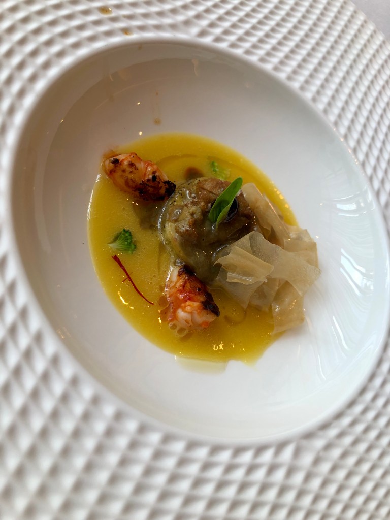 Ravioli vegetal y gambeta roja-Restaurante Clos