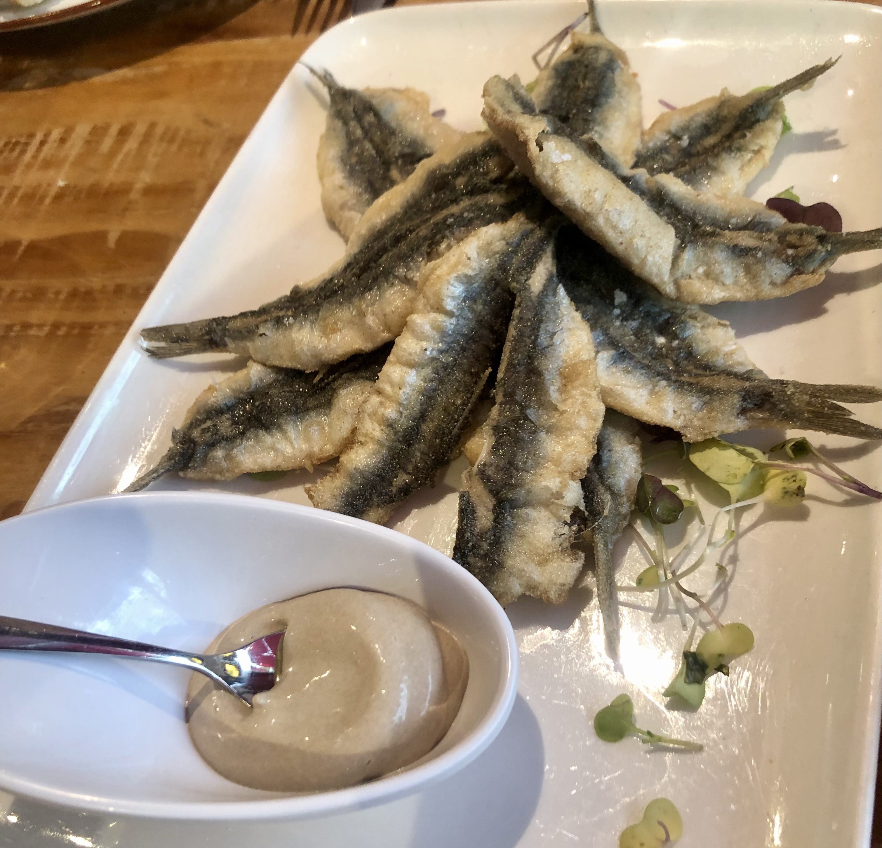 Boquerones a la andaluza. Restaurante Vinos de Bellota