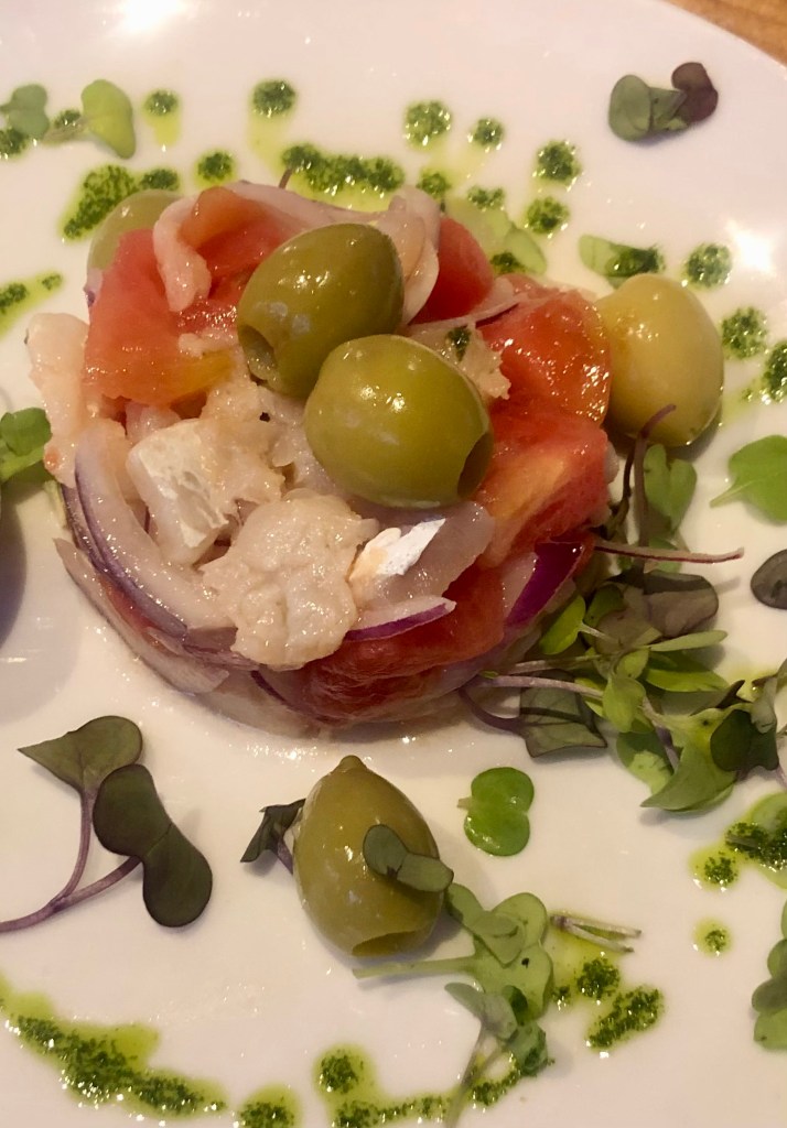 Esqueixada de bacalao. Restaurante Vinos de Bellota